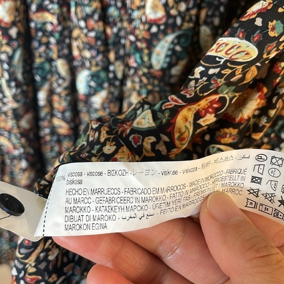 NWT. Zara Medium Paisley Print Maxi Dress Multicolor. - Picture 9 of 14